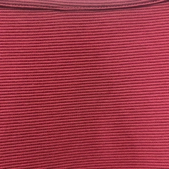 "NWT"Maeve | Anthropologie Burgundy Tiered Satin Sleeve Ribbed Knit Blouse -Sz.S - Picture 12 of 12
